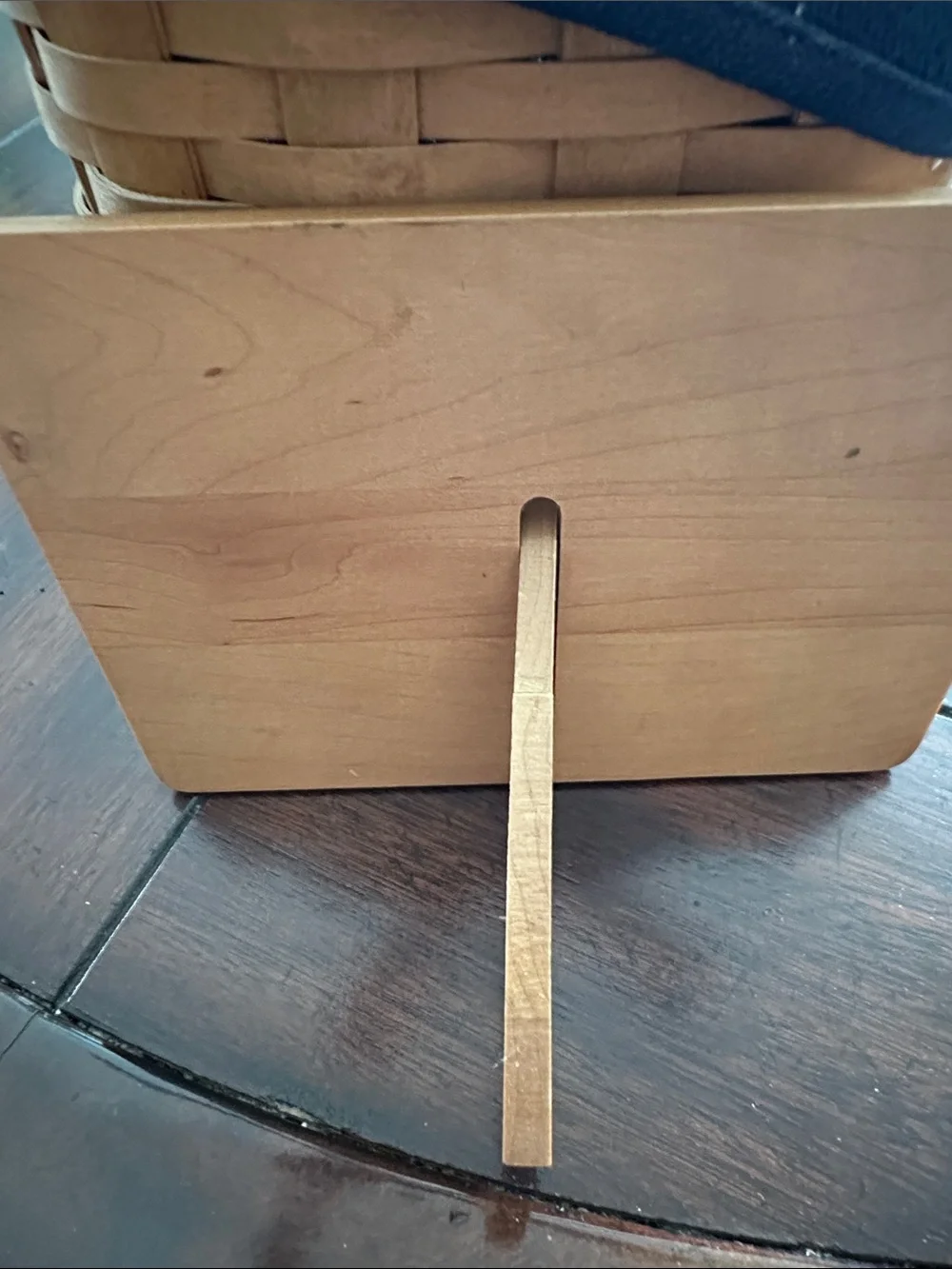 Longaberger Woven Basket with Navy Fabric Liner